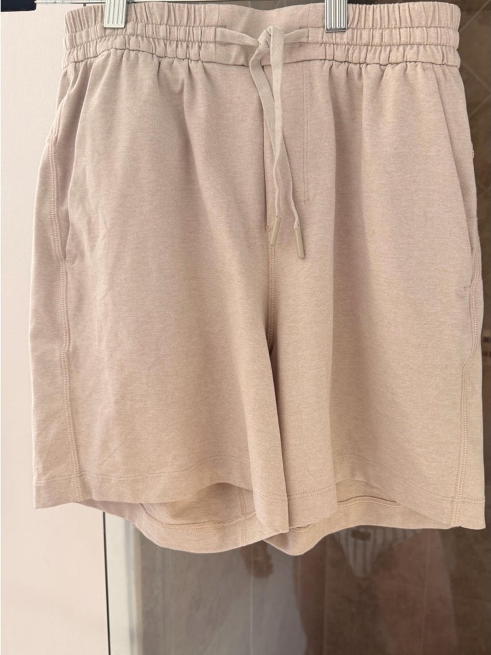 LuluLemon jersey soft shorts in beige NWOT